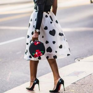 NEW J CREW 10 Organza Heart Print Skirt $128